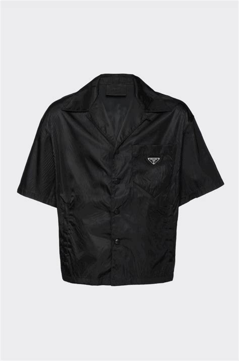 prada nylon bowling shirt|Prada shirt black Cettire.